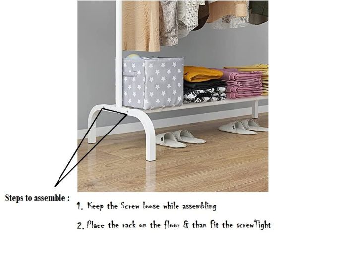 Metal%20Garment%20Rack%20With%20Lower%20Storage%20Shelf%20With%20Hooks%20Heavy%20Duty%20Clothes%20Coat%20Stand%20Closet%20Organizer%20-%20Image%205