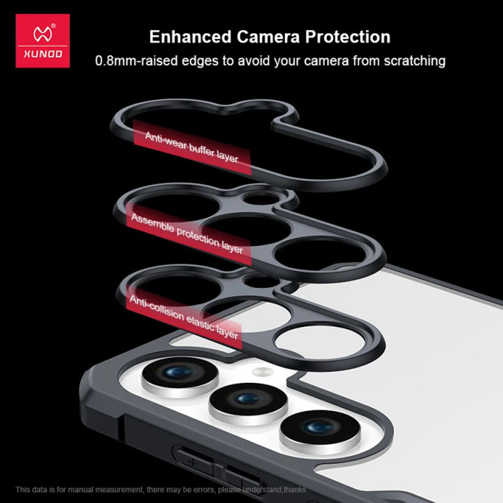 XUNDD%20for%20Samsung%20Galaxy%20A55%205G%20Reinforced%20Four%20Corner%20Back%20Cover%20Acrylic%20+%20TPU%20Drop-proof%20Phone%20Case%20-%20Black%20-%20Image%204