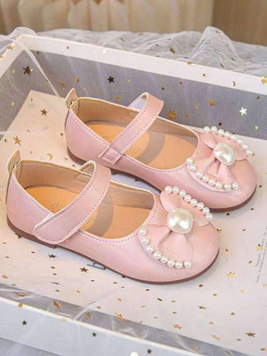 1%20Pair%20Girls%20Flat%20Shoes,%20Pink%20Comfortable%20Versatile%20Hook%20And%20Loop%20Bow%20Ballerina%20Dance%20Shoes%20-%20Image%207