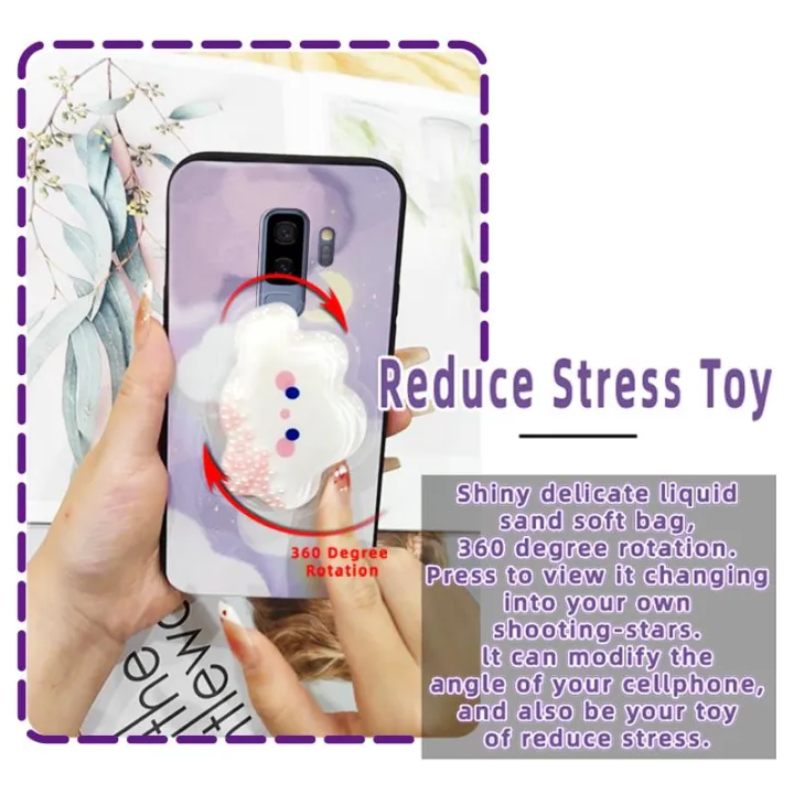 cute%20Soft%20Case%20Phone%20Case%20For%20Samsung%20Galaxy%20S9%20Plus/S9+/SM-G9650%20TPU%20Glitter%20Dirt-resistant%20Rotatable%20stand%20Durable%20-%20Image%203