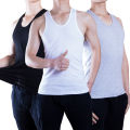 24 cotton men's vest summer hurdle sports underwear spring and Profesional autumn bottomless sleeveless white cotton undershirt wholesale. 