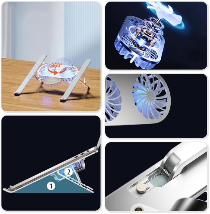 Laptop%20Stand%20with%20Cooling%20Fans,%20Aluminum%20Foldable%20and%20Portable%20Notebook%20Ventilated%20Cooling%20Stand%20Holder%20-%20Image%202