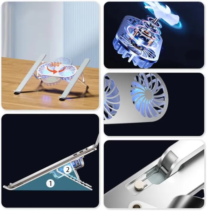 Laptop%20Stand%20with%20Cooling%20Fans,%20Aluminum%20Foldable%20and%20Portable%20Notebook%20Ventilated%20Cooling%20Stand%20Holder%20-%20Image%202