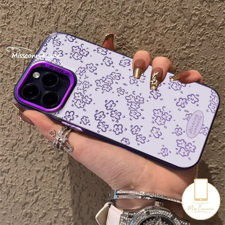 Creativity%20Full%20Screen%20Happy%20Flowers%20Fashion%20Phone%20Case%20Compatible%20for%20IPhone%2011%2014%2016%2015%2013%2012%20Pro%20Max%20XR%207Plus%20X%20XS%20Max%208%2015%207%2016%20Plus%20SE%202020%20Luxury%20Plating%20Metal%20Lens%20Cover%20-%20Image%204