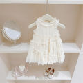 Salty Lemon Seven Baby Doll Collar Yellow Baby Girl Xiaoxiang Sleeveless Sundress 2024 New Summer Dress Trend. 