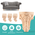 Kqueebee 4PCS 10x6cm European Style Solid Wood Carved Furniture Foot Legs TV Cabinet Seat Feets. 
