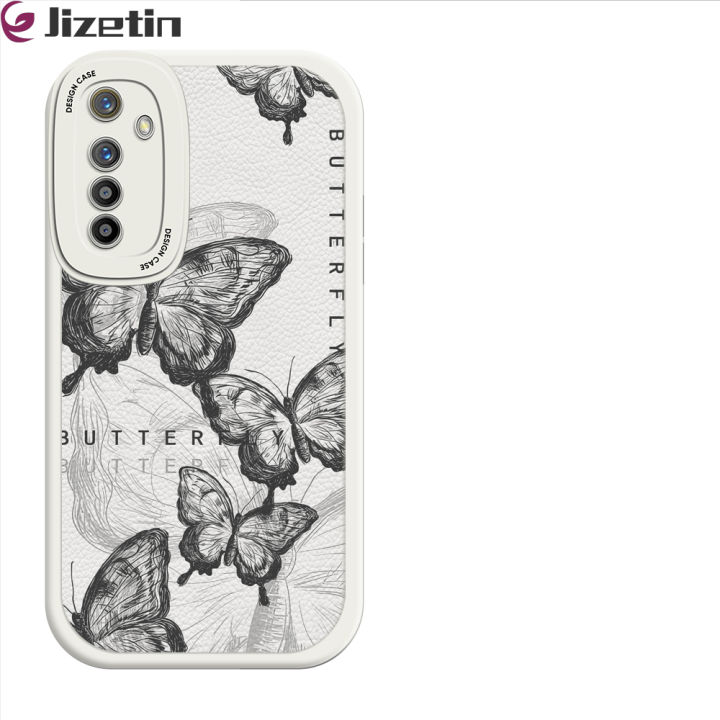 Jizetin for Realme X2 / Realme XT / OPPO K5 Back Cover Sketch Butterfly PU Leather For Girls Boys Soft Phone Case