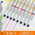Multifunction Flower Outline Roller Curve Pen 3-in-1 Multi-Function Markers Pen Graffiti Drawing Tools Highlighter Pens School Office. 