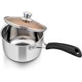 Duo Le Bao Stainless Steel Saucepan With Glass Lid Kitchen Cooking Utensil 16CM. 