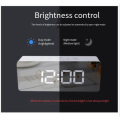 Mirror Digital Clock Bedroom Office Travel Electronic Table Clock Desktop Alarm Clock Temperature Function High Guality , Black. 