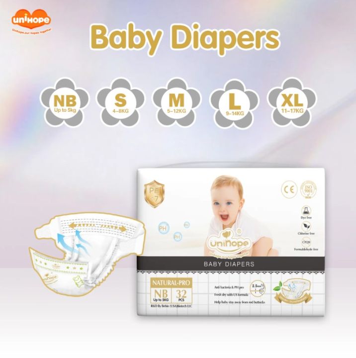 Unihope%20Natural%20Pro%20Super%20Premium%20Ultra%20Thin%20Tape%20Baby%20Diapers%20NB32%20-%20Image%202