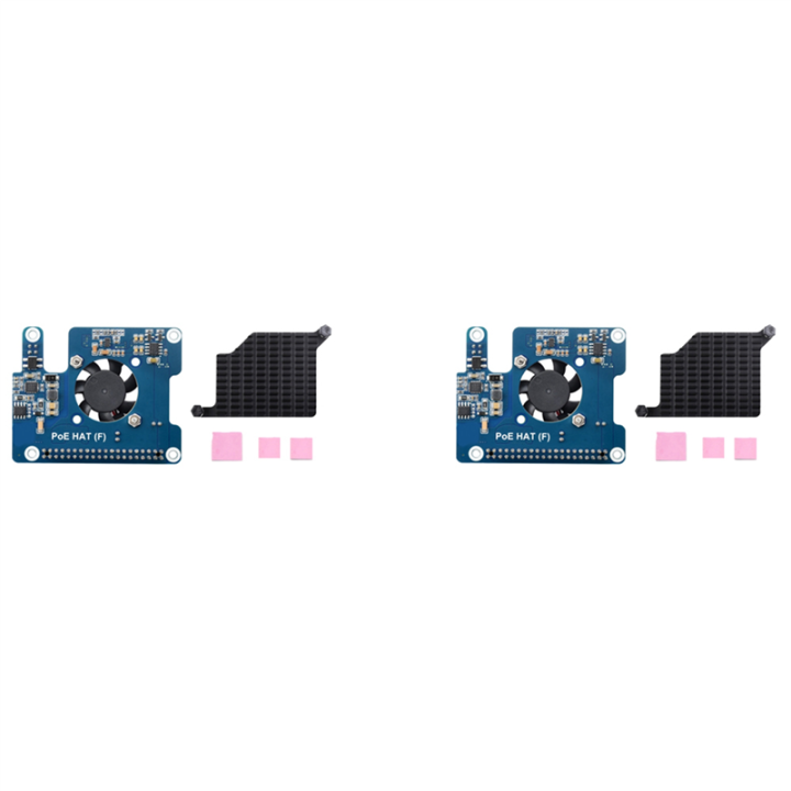 (GGBR) 2X for 5 PoE HAT 802.3Af/At GPIO Expansion Board with Cooling Fan 5V/12V for 5