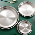 Stainless Steel Bone Spitting Dish Silver Shallow Tray Metal Dining Disc Round Plate Dessert Tableware. 