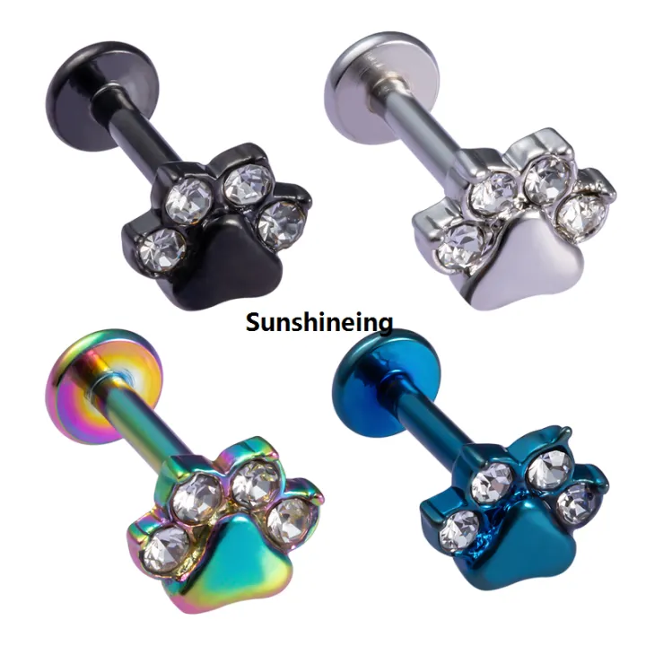 Body Cartilage Tragus Internal Thread Rivet Ring Bar Monroe ...