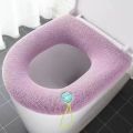 Bathroom Warm Commode Seat Cushion For Winter Washable Fabric Covers. 