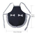 Red/Black Uniform Apron Cute And Sweet Polyester Hanging Neck Apron Adjustable Apron for Cafe  Specialty Restaurant Flower Shop Art Training Class Shopping Guide Event Display Service Bakery Studio. 