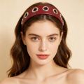 Casual Solid Color Hollow Metal Headband Grommet Metal Ring Punk Headwrap Rock Steampunk Hip-hop Hollowed Out Eyelets Headband Women. 