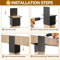 Durable Black Pergola Bracket Wall Mounted Metal Fashionable Metal Bracket Durable Heavy Duty Deck Railing Connector Terrace. 
