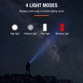 Powerful LED Flashlight Tactical Portable Telescopic Torch 4 Modes Type C Rechargeable High Power Flashlight Camping By Khopo. 