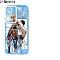 Jizetin for Vivo Y76 5G Back Cover Crystal Transparent Messi Star Soft Full Camera Cover Protection Phone Cases. 