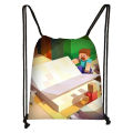 New minecraft drawstring drawstring pocket children's large capacity storage bag student outdoor leisure portable backpack. 