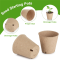 Round Plant Nursery Pot with Drainage Hole, Biodegradable Container-L. 