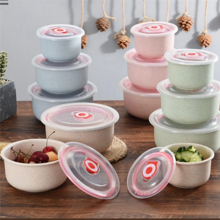 JAERBEE%20Bento%20Box%20Wheat%20Straw%20Lunch%20Box%20Eco-Friendly%20Salad%20Bowl%20with%20Lid%20Can%20Be%20Microwave%20Food%20Storage%20Container%20Pink%20-%20Image%206