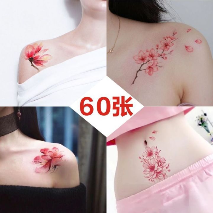 【Whoever uses it, who praises it】Bianhua Tattoo Sticker Waterproof Women's Lasting Simulation High Sexy Collarbone Tattoo Sticker Hell Girl