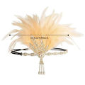 Trendy Elegant Feather Headband 1920s Vintage Cosplay Dress Headwear Makeup Party Headdress Stage Performance. 