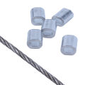100 Pcs 1mm Steel Wire Rope Aluminum Ferrules Sleeves Silver Tone & 1x STAINLESS Steel Wire Rope Cable Rigging Extra, Length:15M Diameter:1.0mm. 