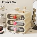 Three-Layer Drawer Storage Box Can Store Cosmetics Shelf Small Plastic Storage Box White. 
