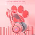 Cat Ear Gaming Headset For PS4 PC Nintendo Switch Tablet Smartphone, Stereo Surround Glowing LED Light RGB Ear Headphones With Mic. 