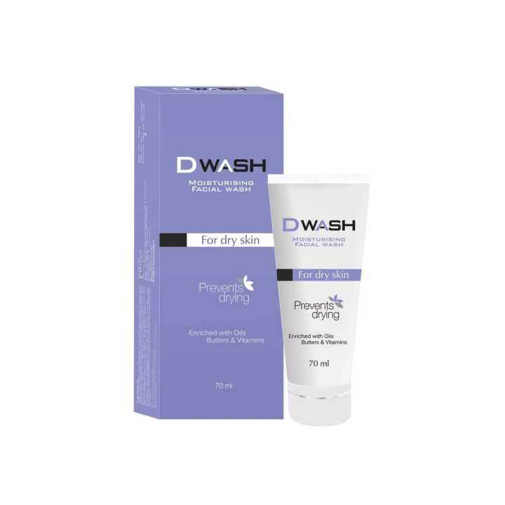 Dwash Moisturizing Face Wash For Dry Skin, 70ml