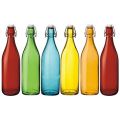 Bormoili Rocco Giara 1.1 L Coloured Glass Water Bottle with Stopper from Italy  Eco friendly and Heathy  Sustainable Anti-Leak BPA-Free. 