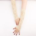 Long Lace Hollow-Out Cycling Gloves Fingerless Gloves Finger Mittens Arm Sleeves. 
