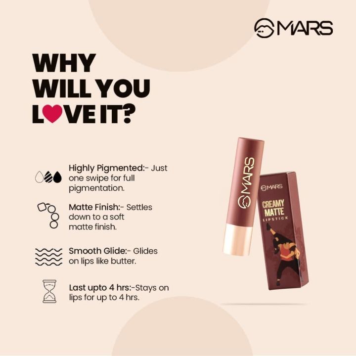 MARS%20Creamy%20Matte%20Long%20Lasting%20Lipstick%20for%20Women%20%7C%20Creamy%20Lipstick%20%7C%20Single%20Swipe%20Application%20%7C%20Smooth%20&%20Light%20Weight%20(3.2%20gm)%20-%20Image%204