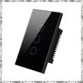 WiFi Smart Wall Switch LED Light Switches 3 Gang Smart Touch Sensor Black US Plug. 