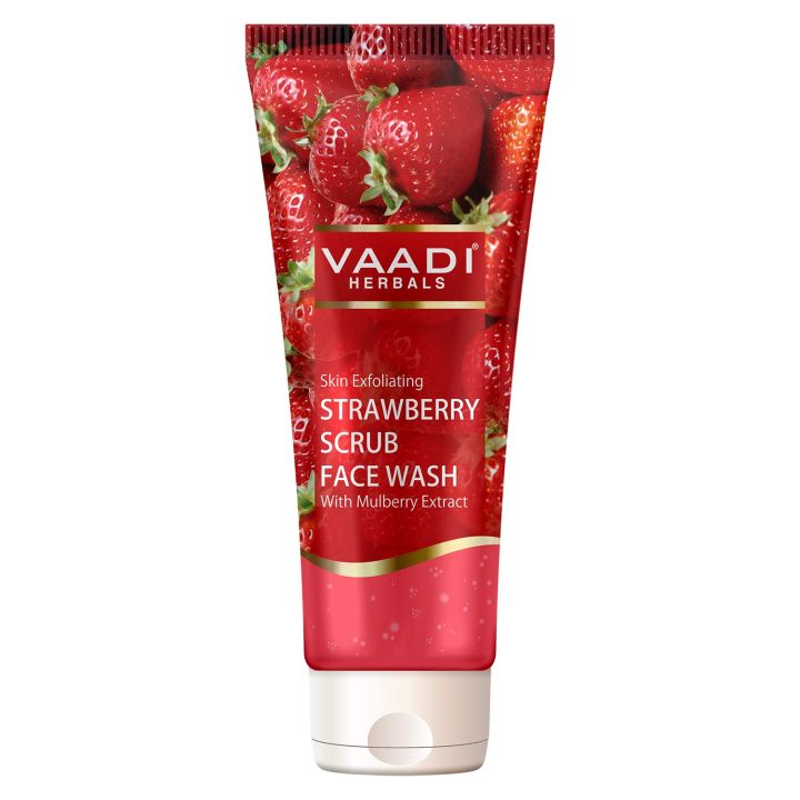 Vaadi Herbals Strawberry Scrub Face Wash with Mulberry Extract 60 ml