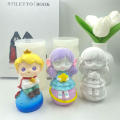 White Planet Prince Series Fragrant Food Grade Silicone 11*6.5cm Silicone Mold Princess Girl for Home Decor Diy Crafts Candle Making Princess-Themed Parties Gifts For Girls. 