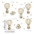 Cartoon Animals Elephant Giraffe Hot Air Balloon Wall Sticker for Kids Boys Girls Baby Room Decoration Children Wallpaper. 