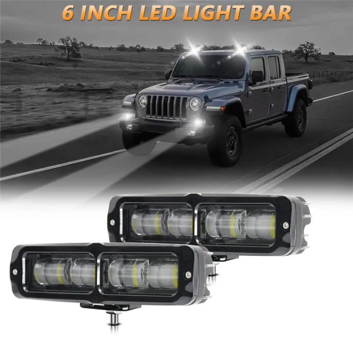 2PCS%206%20Inch%20LED%20Light%20Bar,%2080W%20Fog%20Light%20Off%20Road%20Lights%20Work%20Light%20Bar%20for%20Truck%20SUV%20ATV%20Boat%20Motorcycle%20Parts%20Accessories%20White%20Light%20-%20Image%207