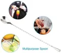 Cocktail Bar Muddler 8" and Stirring Spoon Stainless Steel Drink Muddlers/ Masher & Mixing Spoon 12" | Cocktail Spoon | Bartender Tools: 2 Pcs.. 