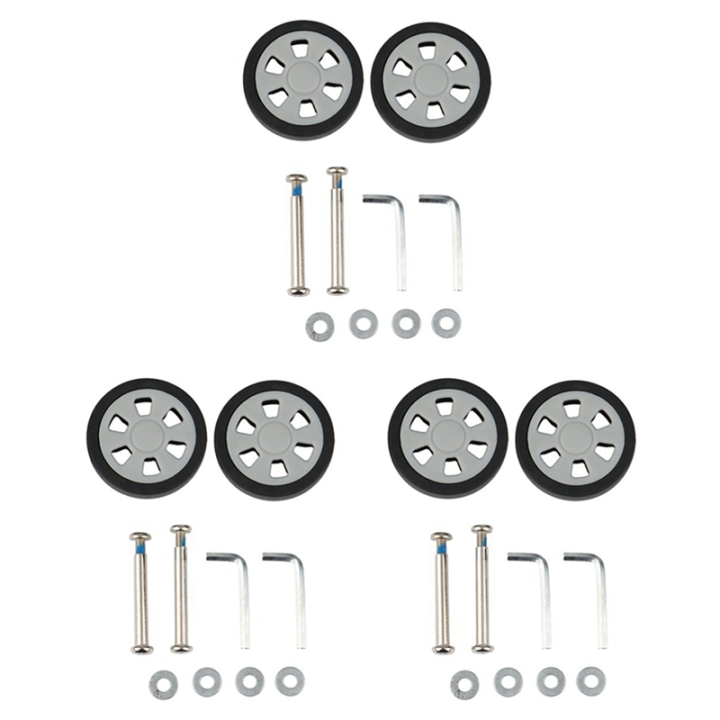 6X Luggage Accessories Wheels Aircraft Suitcase Pulley Rollers Mute Wheel Wear-Resistant Parts Repair 55X12Mm