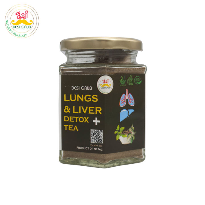 Desi Grub Lungs and Liver Detox + Tea 100 Gms Natural Herbal Blend for