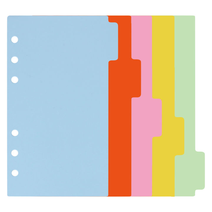 10 Sets A6 Subject Dividers Paper Sheet, Punched File Card Dividers ...