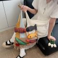 New Little Fish Shoulder Bag Handmade Large Capacity Versatile Tote Bag Summer Cotton Cute Relaxed Knitted Bag Casual Outing. 