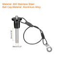 Stainless Steel Quick Release Pin 6mm Diameter Ball Locking Pin with Push Button Lanyard Cable Usable Length 25mm Easy to Use. 