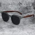 Retro UV Protection Wood Grain Sunglasses Outdoor Street Photography Square Frame Sun Glasses Shades for Women & Men. 