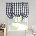 Certiou Bedroom Curtain Plaid Print Sunshade Valance Curtain for Kitchen Bathroom Bedroom Decor Style Roman Bow Design Short Curtain. 