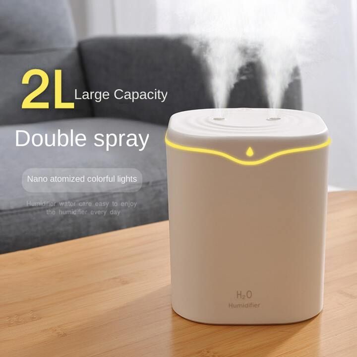 H20 2000ML Large Capacity Multicolor Night Light Humidifier For Desktop, Bedroom